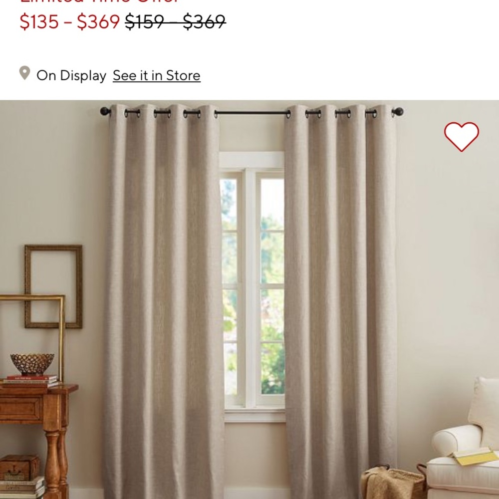 NWT Pottery Barn Emery Bordered Drape